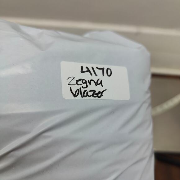 Ermenegildo Zegna Blazer Mens 46L Navy Blue 100% Wool 3 Button Suit Jacket - Picture 11 of 11